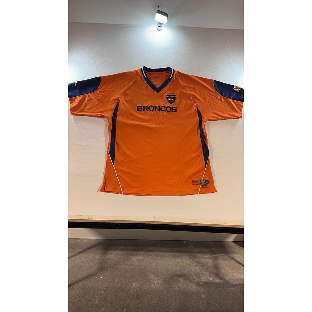 Denver Broncos NFL Team Apparel Jersey Mens XL Orange Navy Blue Short Sleeve